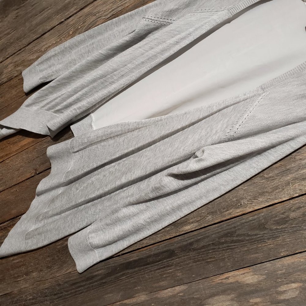 Apt 9 Women's L Gray White Draped Open Front Colo… - image 3